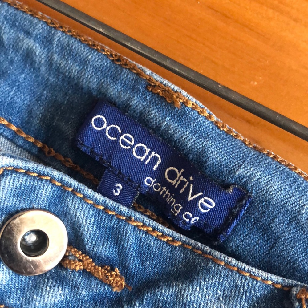 Ocean Drive laced-up Blue Jean Shorts Size 3 - Picture 3 of 3